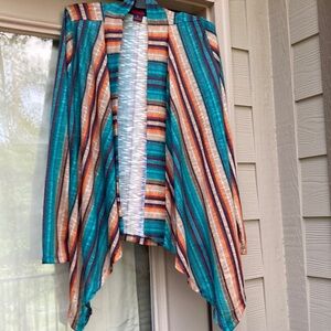 Stripe Printed Flyaway Cardigan NWT